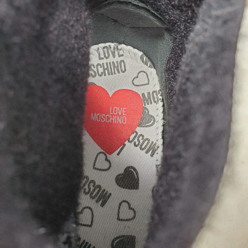 Love Moschino Sneaker Boots Womens 41 Black‎ Hearts Platform Chunky Shoes